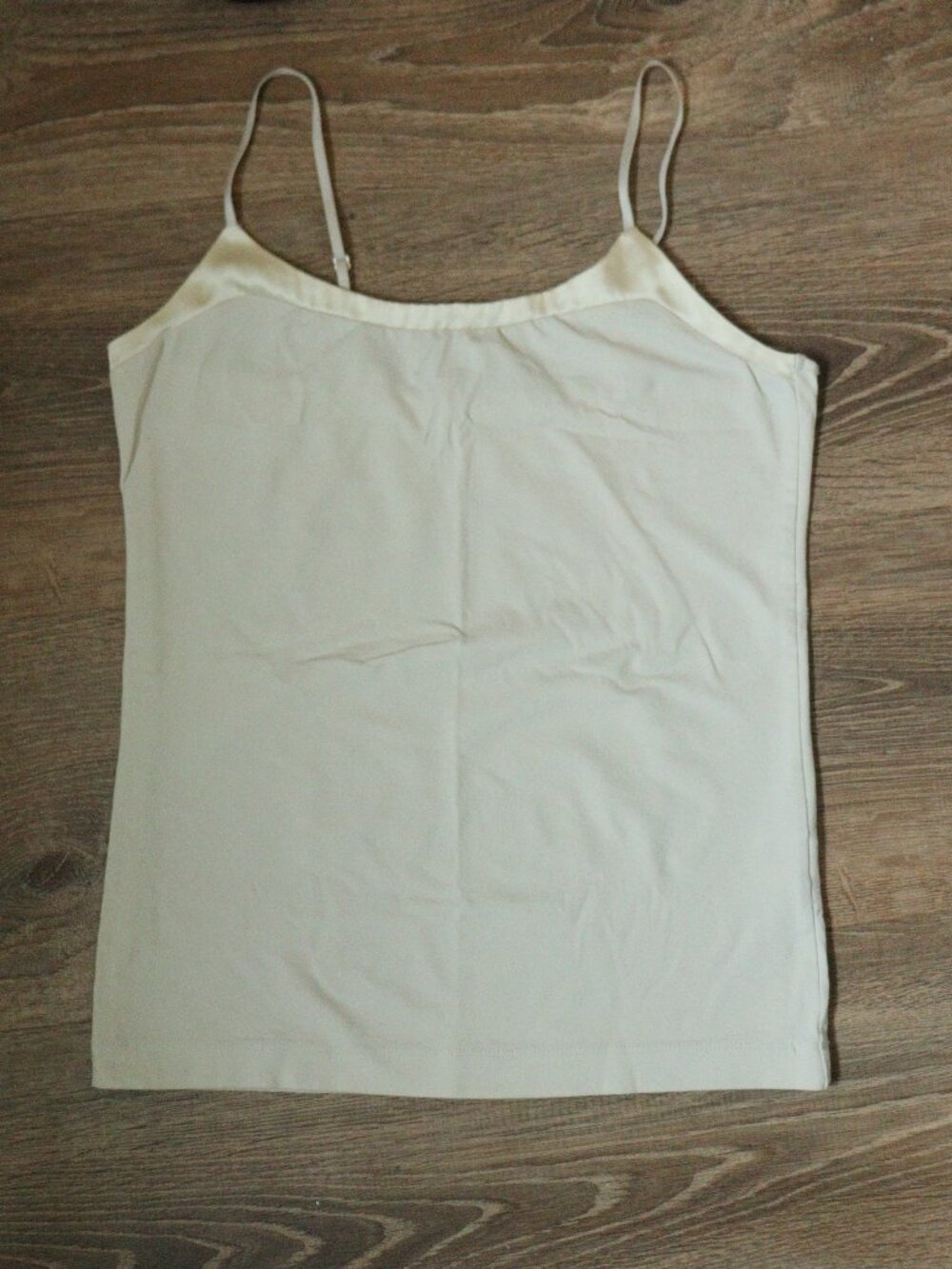 cream satin trim camisole top